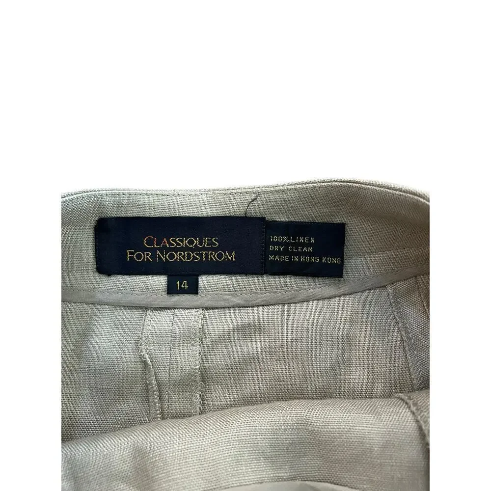 Classiques For Nordstrom Women's Cream A-Line Midi Skirt Size 14